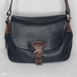 Dooney & Bourke Black and Brown Leather Crossbody Shoulder Bag
